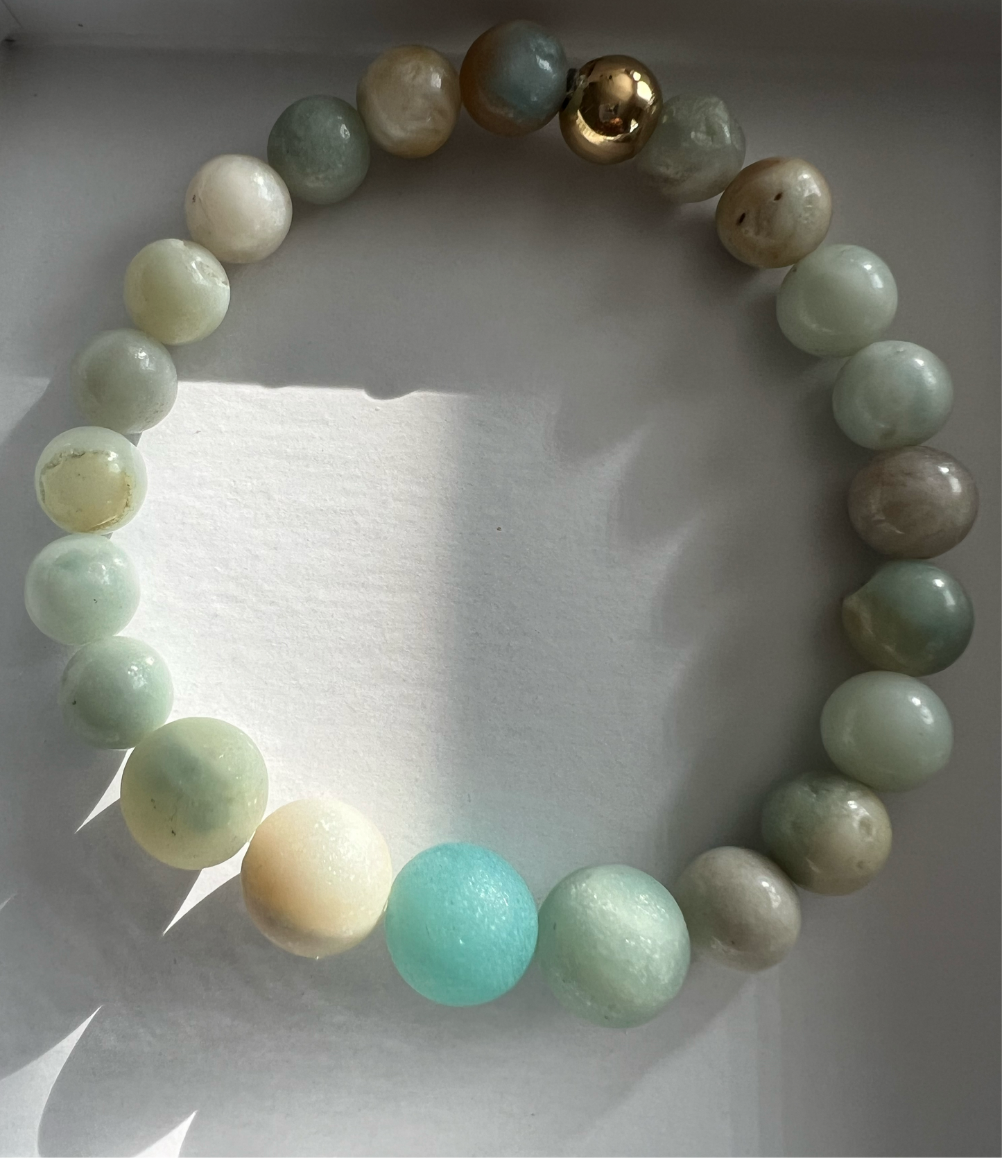 Amazonite Crystal Bead Bracelet