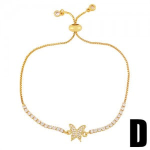 Golden Butterfly Design Cubic Zirconia 18K Gold Plated Fashion Jewelry