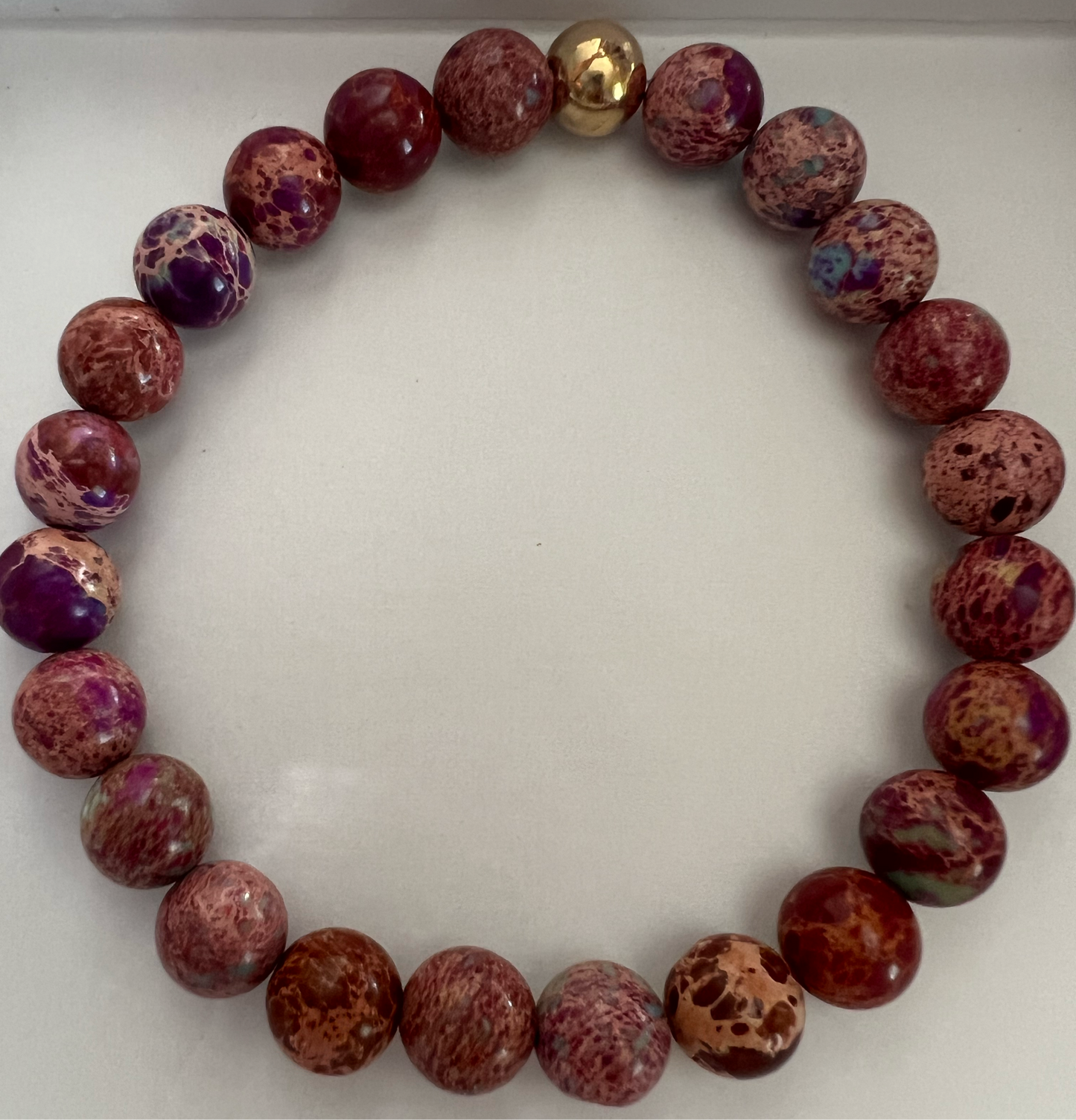 Colorful Imperial Jasper Crystal Bead Bracelet