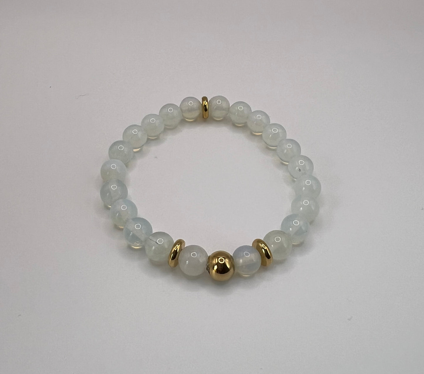 Opal Crystal Bead with gold color spacers Braclet