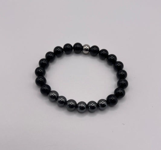 Black Tourmaline & Hematite Bracelet Style II