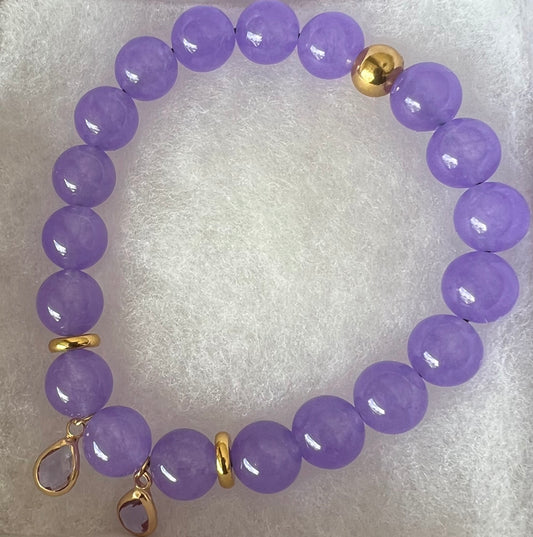 Purple Alexandrite Crystal Beads with Charms