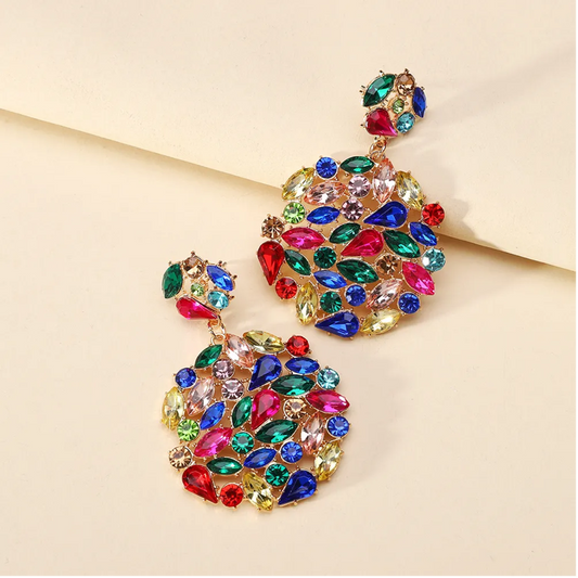 Multicolor Rhinestone Drop Earrings