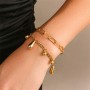 Water Drop Pendants Fashionable Golden Alloy Two Layers Bracelet