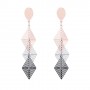 Triple Hollow Rhombus Strand Design Stainless Steel Fashion Earrings