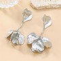 Vintage Flower Design Fashion Alloy Dangle Earrings - Silver