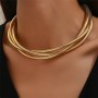 Weaving Style Snake Chain High Fashion Alloy Necklace - Golden